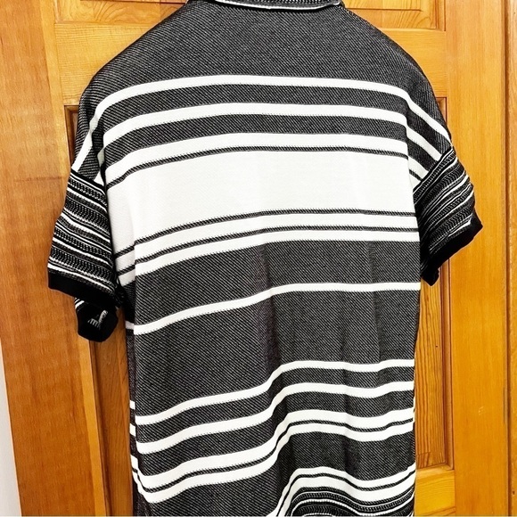 Vince Black White Open Front Long Cardigan Sweater Sz S Kimono Short Sleeve Fall - Picture 7 of 8